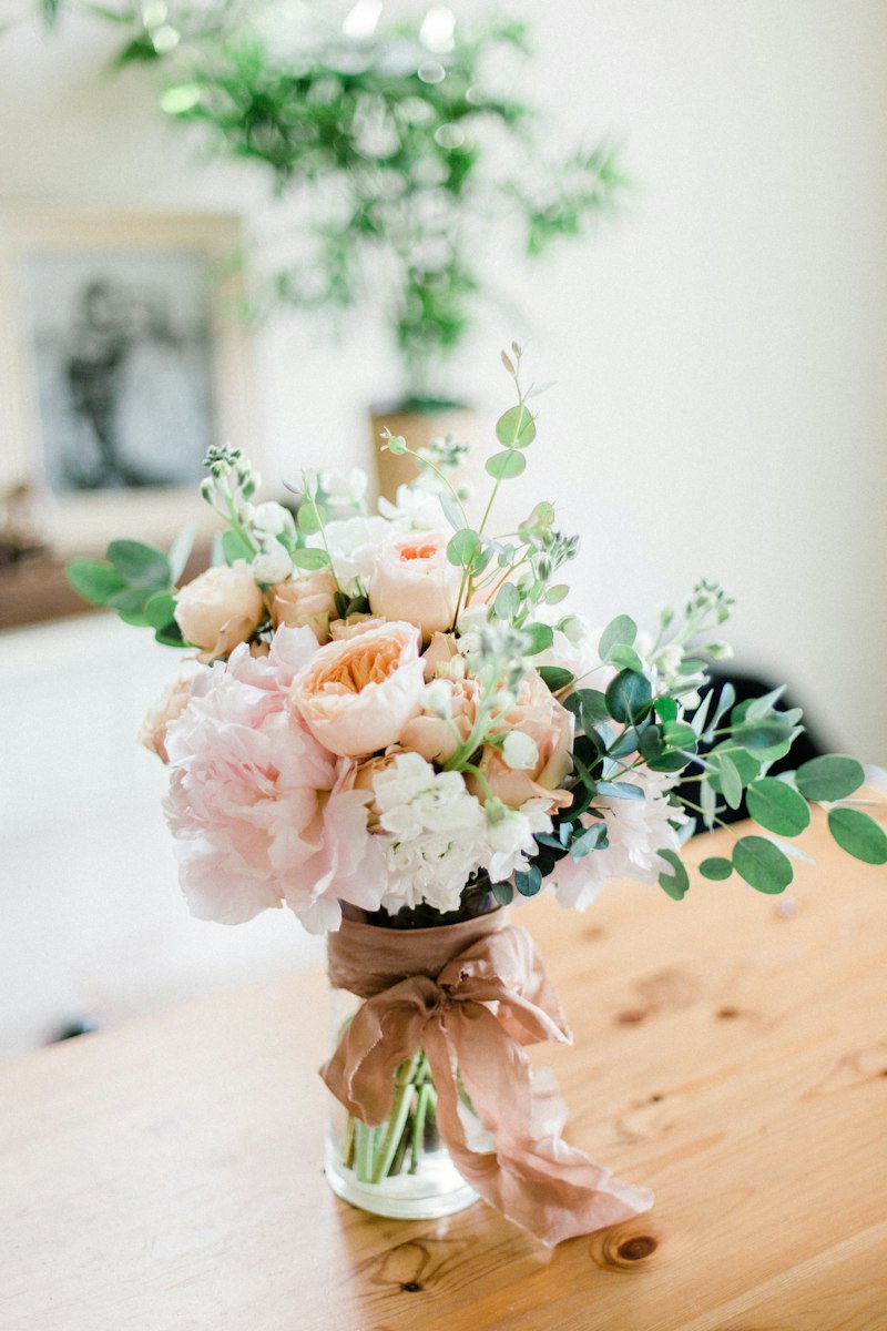 Cream and blush flower arrangement