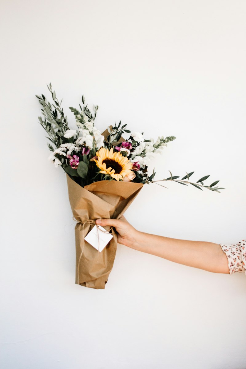 Wrapped graduation bouquet